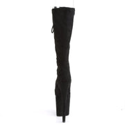 Pleaser FLAMINGO-2051FS Platform Knee High Boot (Black Faux Suede/Black Faux Suede)