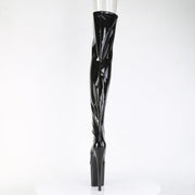 Pleaser FLAMINGO-3021GP Platform Thigh High Boot (Black Glitter Patent/M)