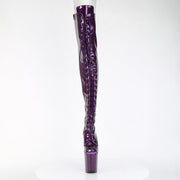 Pleaser FLAMINGO-3021GP Platform Thigh High Boot (Purple Glitter Patent/M)