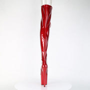 Pleaser FLAMINGO-3021GP Platform Thigh High Boot (Red Glitter Patent/M)