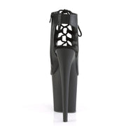 Pleaser FLAMINGO-800-20 Platform Ankle Boot (Black Faux Leather/Black Matte)