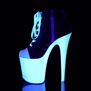 Pleaser FLAMINGO-800SK-02 Platform Sneaker (Black Canvas/Neon White)