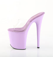 Pleaser FLAMINGO-801 Platform Slide (Clear/Lavender)
