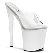 Pleaser FLAMINGO-801 Platform Slide (Clear/White)