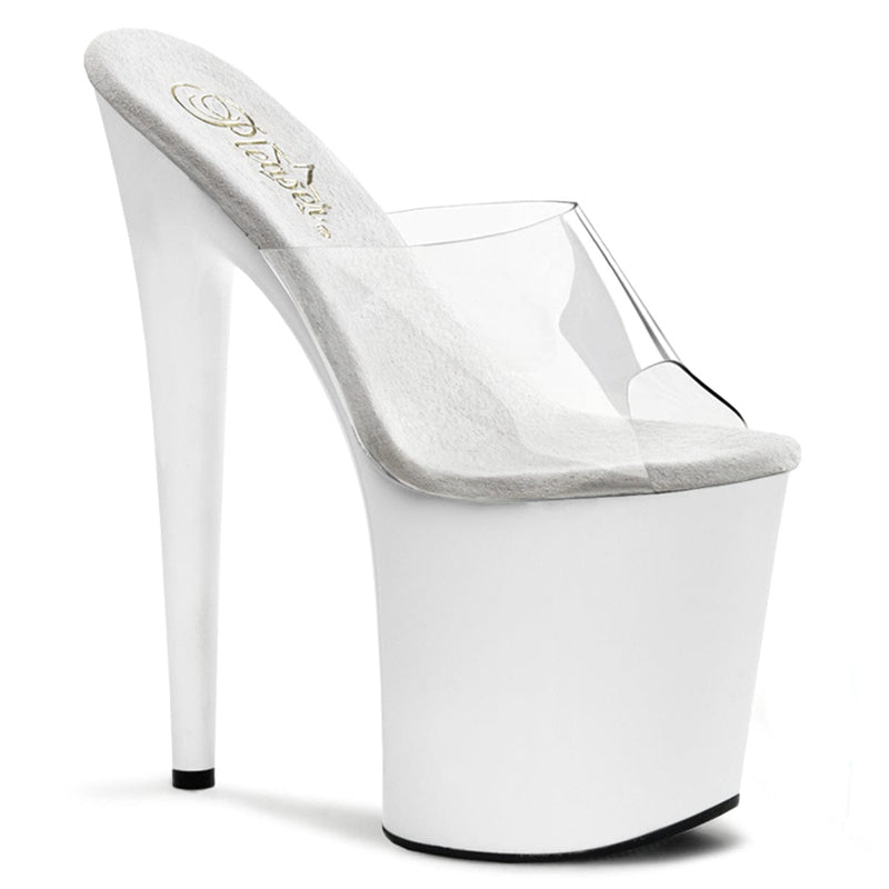 Pleaser FLAMINGO-801 Platform Slide (Clear/White)