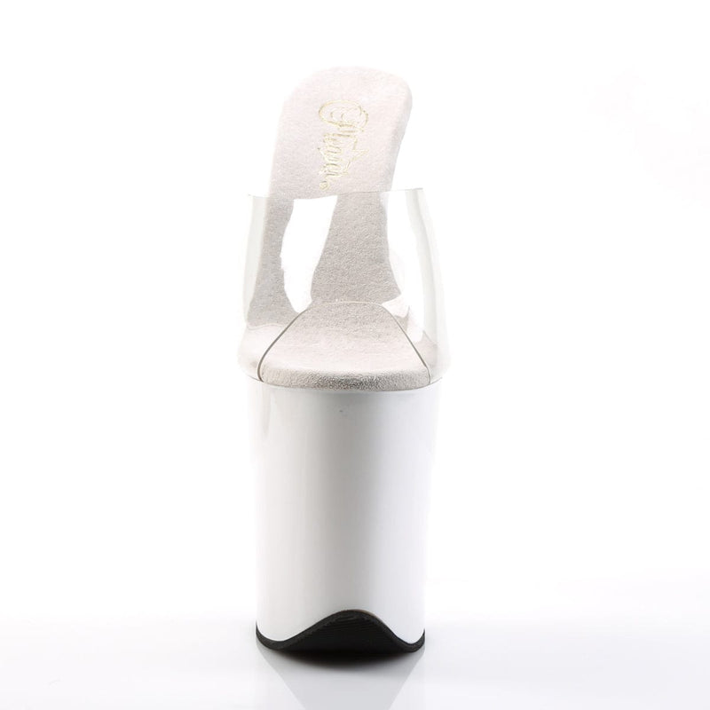 Pleaser FLAMINGO-801 Platform Slide (Clear/White)