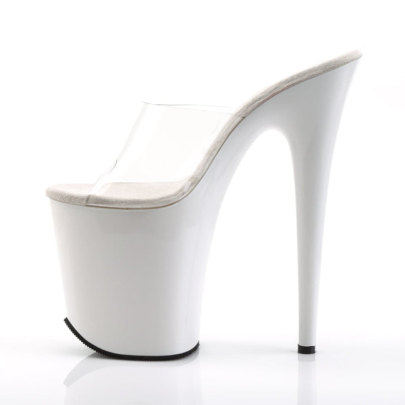 Pleaser FLAMINGO-801 Platform Slide (Clear/White)