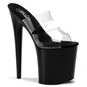 Pleaser FLAMINGO-802 Platform Slide (Clear/Black) 5