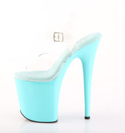 Pleaser FLAMINGO-808 Platform Sandal (Clear/Aqua)