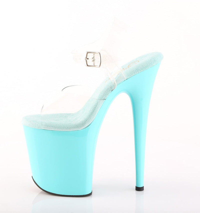 Pleaser FLAMINGO-808 Platform Sandal (Clear/Aqua)