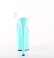 Pleaser FLAMINGO-808 Platform Sandal (Clear/Aqua)