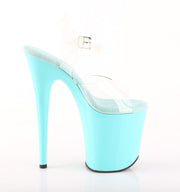 Pleaser FLAMINGO-808 Platform Sandal (Clear/Aqua)