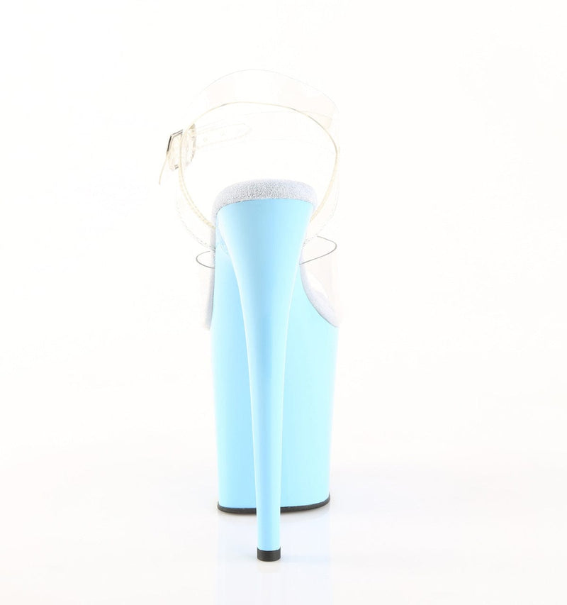 Pleaser FLAMINGO-808 Platform Sandal (Clear/Baby Blue)