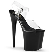 Pleaser FLAMINGO-808 Platform Sandal (Clear/Black) 5
