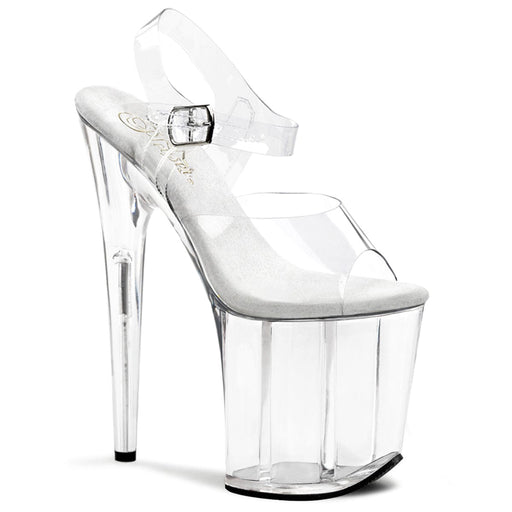 Pleaser FLAMINGO-808 Platform Sandal (Clear/Clear) 5