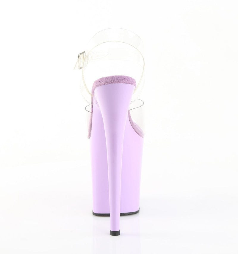 Pleaser FLAMINGO-808 Platform Sandal (Clear/Lavender)