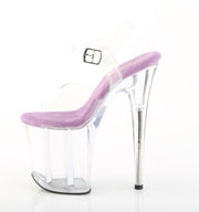 Pleaser FLAMINGO-808 Platform Sandal (Clear-Lavender/Clear)
