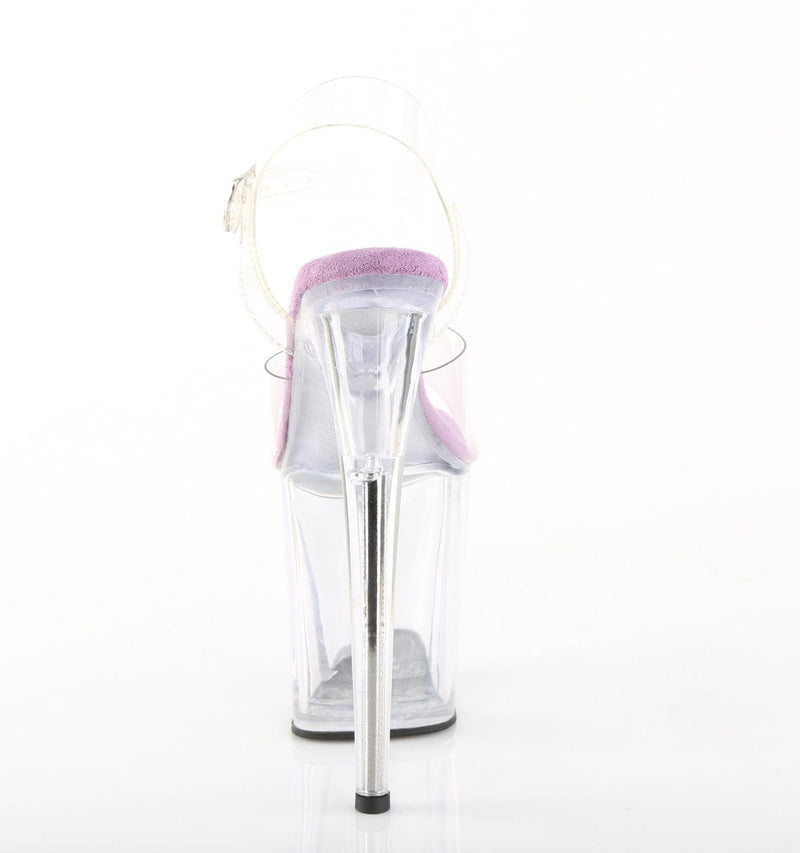 Pleaser FLAMINGO-808 Platform Sandal (Clear-Lavender/Clear)