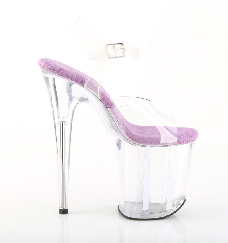 Pleaser FLAMINGO-808 Platform Sandal (Clear-Lavender/Clear)