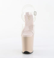 Pleaser FLAMINGO-808 Platform Sandal (Clear/Nude)