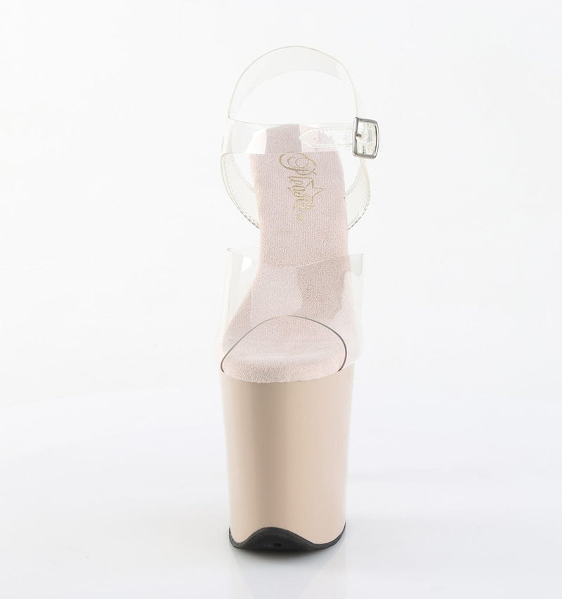 Pleaser FLAMINGO-808 Platform Sandal (Clear/Nude)