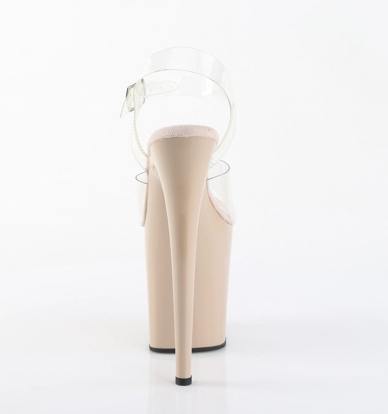 Pleaser FLAMINGO-808 Platform Sandal (Clear/Nude)