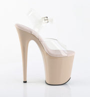 Pleaser FLAMINGO-808 Platform Sandal (Clear/Nude)