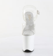 Pleaser FLAMINGO-808 Platform Sandal (Clear/White)