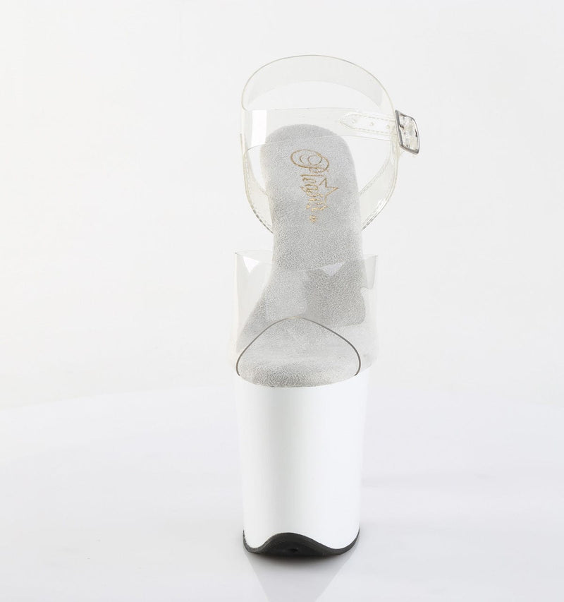 Pleaser FLAMINGO-808 Platform Sandal (Clear/White)