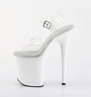 Pleaser FLAMINGO-808 Platform Sandal (Clear/White)