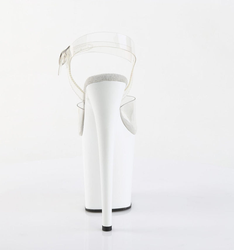 Pleaser FLAMINGO-808 Platform Sandal (Clear/White)