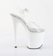 Pleaser FLAMINGO-808 Platform Sandal (Clear/White)