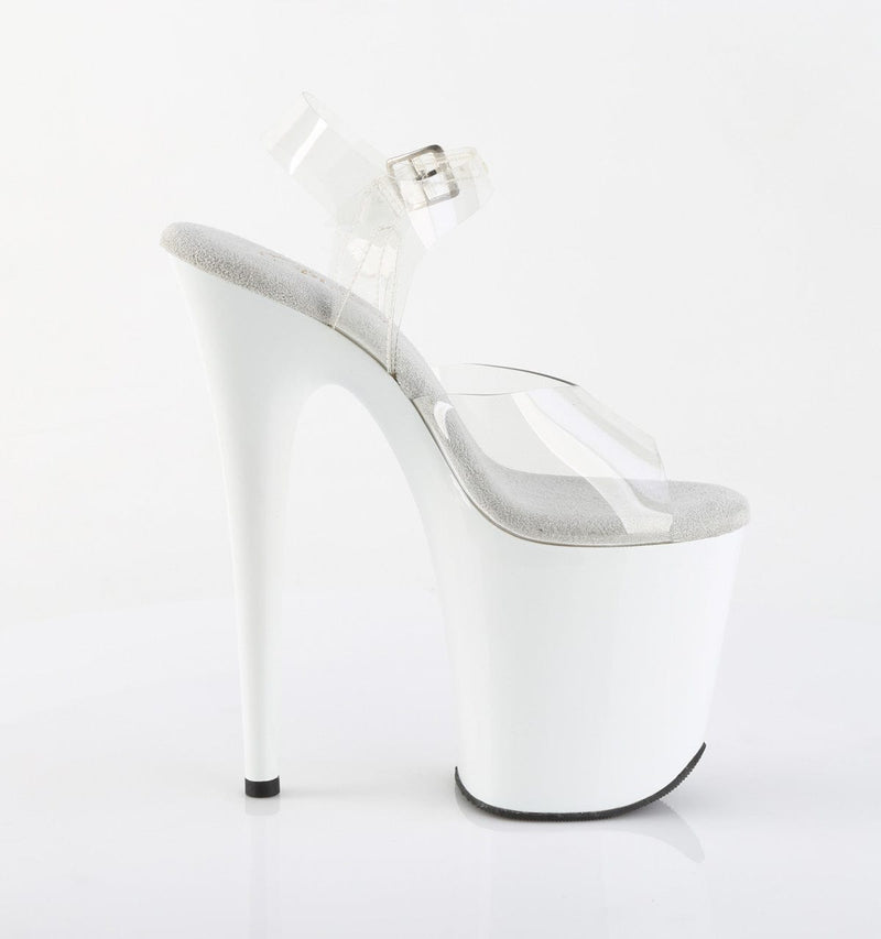 Pleaser FLAMINGO-808 Platform Sandal (Clear/White)