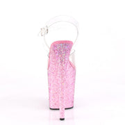Pleaser FLAMINGO-808CF Platform Sandal (Clear/Pink Confetti)