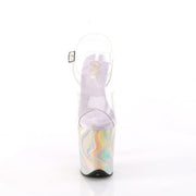 Pleaser FLAMINGO-808CRF Platform Sandal (Clear/Lavender Multi Glitters)