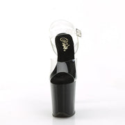 Pleaser FLAMINGO-808CRS-2 Platform Sandal (Clear/Black-Silver Rhinestone)