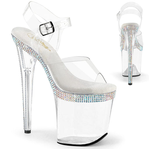 Pleaser FLAMINGO-808MLS Platform Sandal (Clear/Clear)
