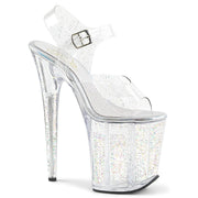 Pleaser FLAMINGO-808MMG Platform Sandal (Clear/Clear) 5