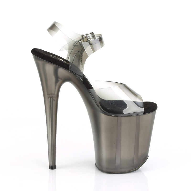 Pleaser FLAMINGO-808N-T Platform Sandal (Black Gradient TPU/Smoke Tinted)