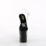 Pleaser FLAMINGO-808NLDG Platform Sandal (Clear/Black-Multi)