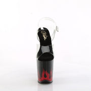 Pleaser FLAMINGO-808NLFL Platform Sandal (Clear/Black-Red)