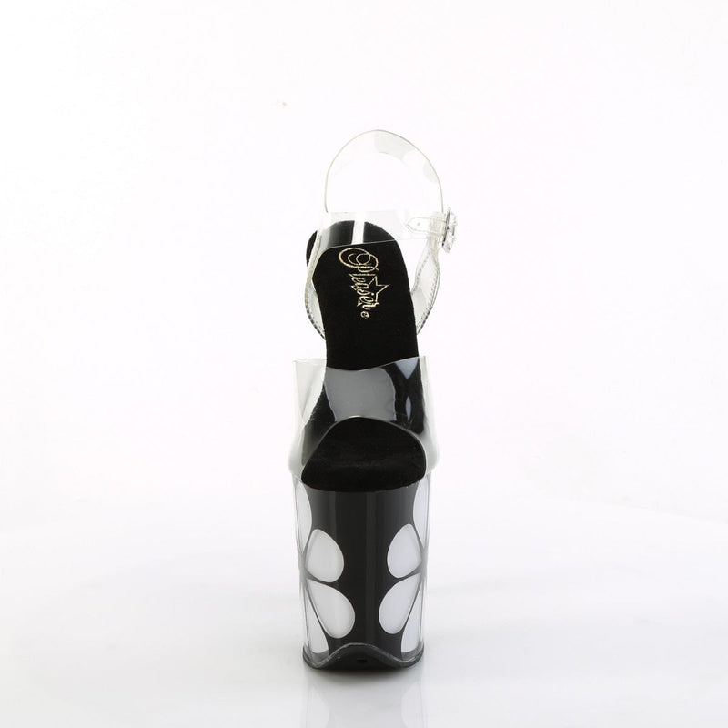 Pleaser FLAMINGO-808NLHS Platform Sandal (Clear/Black-Multi)