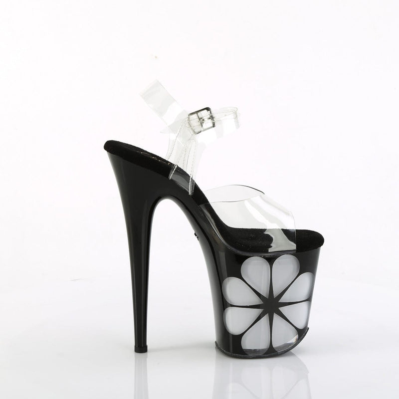 Pleaser FLAMINGO-808NLHS Platform Sandal (Clear/Black-Multi)