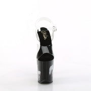 Pleaser FLAMINGO-808NLSG Platform Sandal (Clear/Black-Multi)