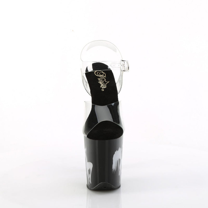 Pleaser FLAMINGO-808NLSG Platform Sandal (Clear/Black-Multi)