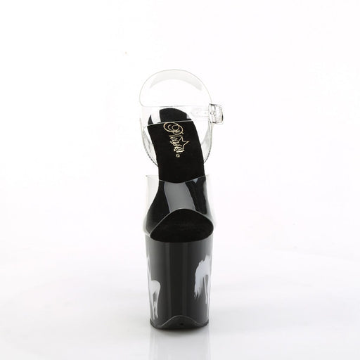 Pleaser FLAMINGO-808NLSG Platform Sandal (Clear/Black-Multi)