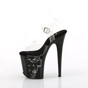 Pleaser FLAMINGO-808NLSK Platform Sandal (Clear/Black-Multi)