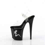 Pleaser FLAMINGO-808NLTG Platform Sandal (Clear/Black-Multi)