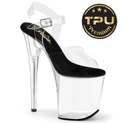 FLAMINGO-808PREM Platform Sandal (Clear TPU-Black/Clear)
