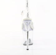Pleaser FLAMINGO-808PREM-RSN Clear TPU-Silver RS/Clear Platform Sandals